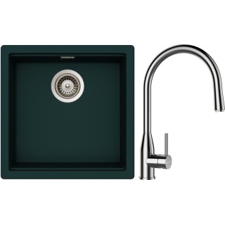 Set Schock S27-7 (dřez Kiruna N-100 Ivy + baterie Kavus.120 Nerez + komponenty Nerez)