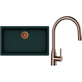 Set Schock S29-9 (dřez Kiruna N-100XL Ivy + baterie Kavus.120 Měď + komponenty Měď)