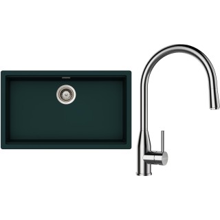 Set Schock S29-7 (dřez Kiruna N-100XL Ivy + baterie Kavus.120 Nerez + komponenty Nerez)