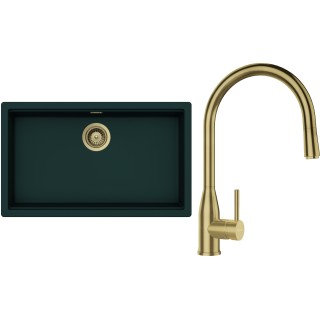 Set Schock S29-8 (dřez Kiruna N-100XL Ivy + baterie Kavus.120 White Gold + komponenty White Gold)