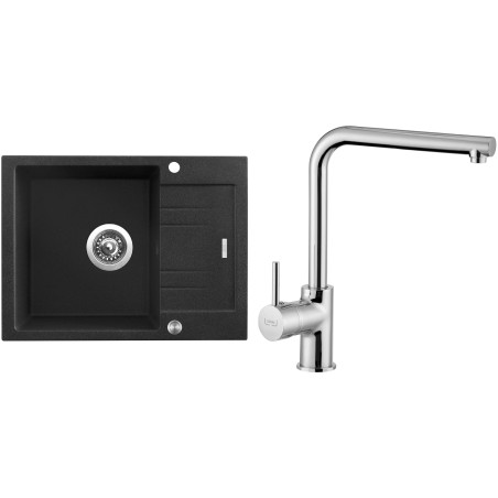Set Sinks G1230XC (dřez Rapid 580 XC Granblack 30 + baterie Elka Chrom - lesklý)