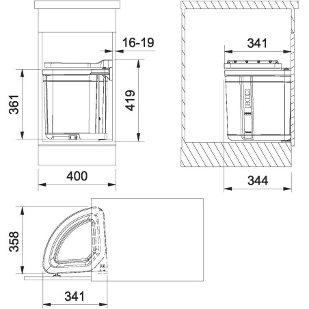 Odpadkový koš Franke Pivot, 27 l Odpadkový koš Franke Pivot, 27 l