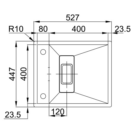 Kuchyňský dřez Sinks Invisible 527 FI 1,0 mm Kuchyňský dřez Sinks Invisible 527 FI 1,0 mm
