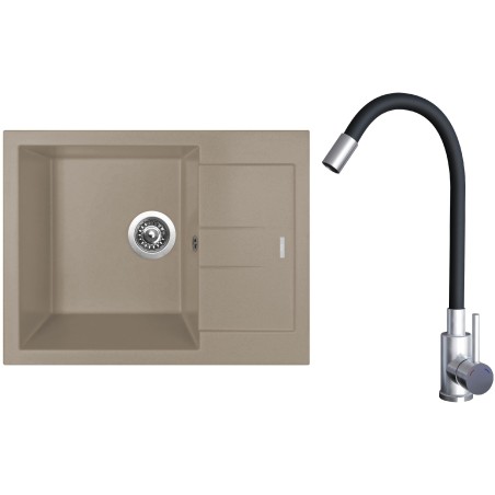 Set Sinks G22854 (dřez Amanda 650 Truffle 54 + baterie Elasta Nerez/Černá) Set Sinks G22854 (dřez Amanda 650 Truffle 54 + baterie Elasta Nerez/Černá)
