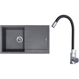 Set Sinks G23072 (dřez Amanda 860 Titanium 72 + baterie Elasta Nerez/Černá)