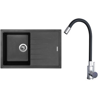 Set Sinks G22074 (dřez Best 780 Metalblack 74 + baterie Elasta Nerez/Černá)