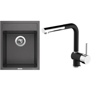 Set Sinks G8426 (dřez Classic 400 Pureblack 26 + baterie Mix 3 P Nanoblack N6)