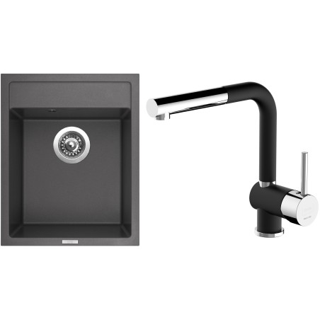 Set Sinks G8426 (dřez Classic 400 Pureblack 26 + baterie Mix 3 P Nanoblack N6) Set Sinks G8426 (dřez Classic 400 Pureblack 26 + baterie Mix 3 P Nanoblack N6)