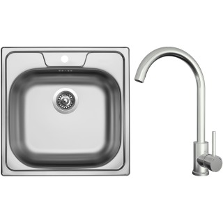 Set Sinks N112 (dřez Classic 480 V 0,5 mm, matný + baterie Arco Celonerezová)