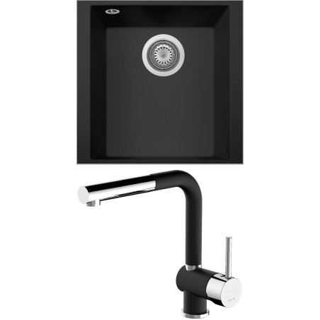 Set Sinks G257N6 (dřez Cube 340U Nanoblack N6 + baterie Mix 3 P Nanoblack N6) Set Sinks G257N6 (dřez Cube 340U Nanoblack N6 + baterie Mix 3 P Nanoblack N6)