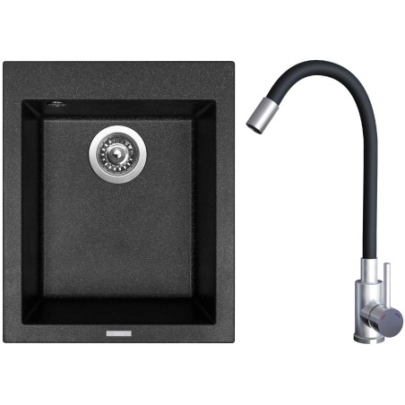 Set Sinks G22630 (dřez Cube 410 Granblack 30 + baterie Elasta Nerez/Černá) Set Sinks G22630 (dřez Cube 410 Granblack 30 + baterie Elasta Nerez/Černá)