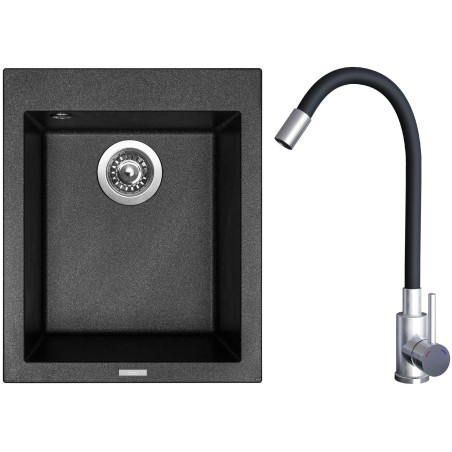 Set Sinks G22674 (dřez Cube 410 Metalblack 74 + baterie Elasta Nerez/Černá) Set Sinks G22674 (dřez Cube 410 Metalblack 74 + baterie Elasta Nerez/Černá)
