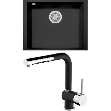 Set Sinks G261N6 (dřez Cube 490U Nanoblack N6 + baterie Mix 3 P Nanoblack N6) Set Sinks G261N6 (dřez Cube 490U Nanoblack N6 + baterie Mix 3 P Nanoblack N6)
