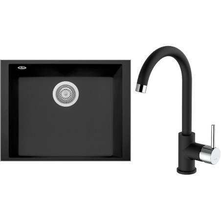 Set Sinks G260N6 (dřez Cube 490U Nanoblack N6 + baterie Mix 35 Nanoblack N6) Set Sinks G260N6 (dřez Cube 490U Nanoblack N6 + baterie Mix 35 Nanoblack N6)
