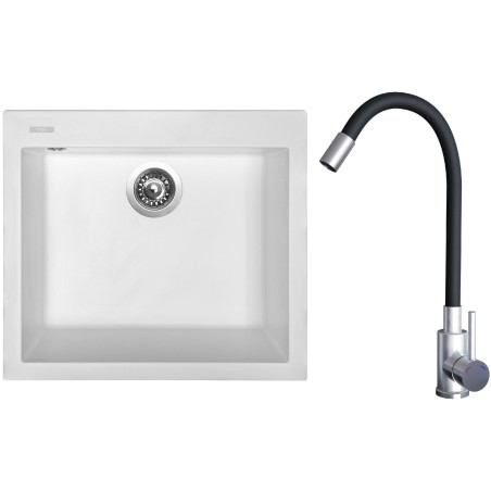 Set Sinks G22728 (dřez Cube 560 Milk 28 + baterie Elasta Nerez/Černá) Set Sinks G22728 (dřez Cube 560 Milk 28 + baterie Elasta Nerez/Černá)