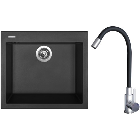 Set Sinks G22726 (dřez Cube 560 Pureblack 26 + baterie Elasta Nerez/Černá) Set Sinks G22726 (dřez Cube 560 Pureblack 26 + baterie Elasta Nerez/Černá)