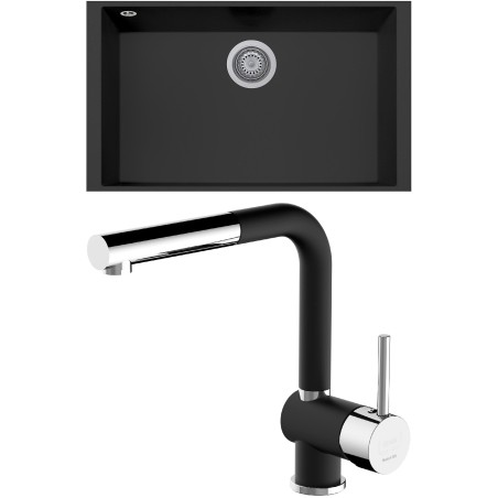 Set Sinks G265N6 (dřez Cube 690U Nanoblack N6 + baterie Mix 3 P Nanoblack N6) Set Sinks G265N6 (dřez Cube 690U Nanoblack N6 + baterie Mix 3 P Nanoblack N6)
