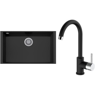 Set Sinks G264N6 (dřez Cube 690U Nanoblack N6 + baterie Mix 35 Nanoblack N6)