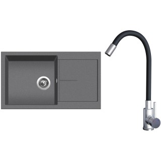 Set Sinks G23172 (dřez Infinity 860 Titanium 72 + baterie Elasta Nerez/Černá)