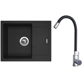 Set Sinks G20330 (dřez Linea 600 Granblack 30 + baterie Elasta Nerez/Černá)