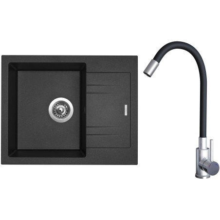 Set Sinks G20374 (dřez Linea 600 Metalblack 74 + baterie Elasta Nerez/Černá) Set Sinks G20374 (dřez Linea 600 Metalblack 74 + baterie Elasta Nerez/Černá)