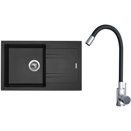 Set Sinks G20774 (dřez Linea 780 Metalblack 74 + baterie Elasta Nerez/Černá) Set Sinks G20774 (dřez Linea 780 Metalblack 74 + baterie Elasta Nerez/Černá)