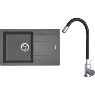 Set Sinks G20772 (dřez Linea 780 Titanium 72 + baterie Elasta Nerez/Černá)