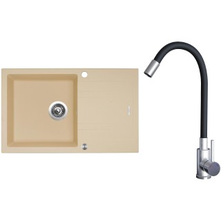 Set Sinks G20750XC (dřez Linea 780 XC Sahara 50 + baterie Elasta Nerez/Černá)