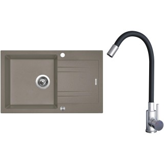 Set Sinks G20754XC (dřez Linea 780 XC Truffle 54 + baterie Elasta Nerez/Černá)