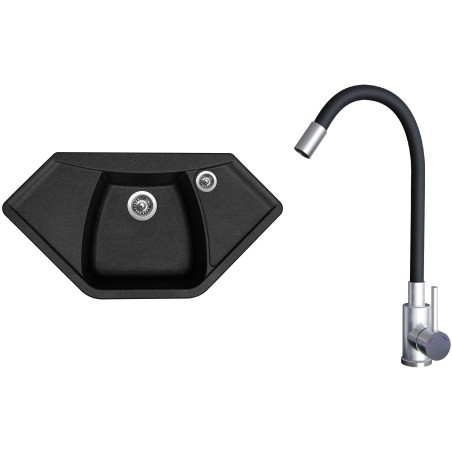 Set Sinks G23430 (dřez Naiky 980 Granblack 30 + baterie Elasta Nerez/Černá) Set Sinks G23430 (dřez Naiky 980 Granblack 30 + baterie Elasta Nerez/Černá)