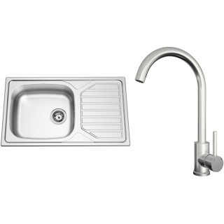 Set Sinks N146 (dřez Okio 860 XXL V 0,6 mm, matný + baterie Arco Celonerezová)