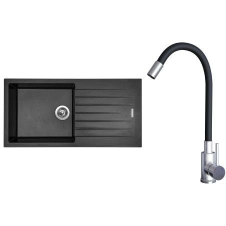 Set Sinks G22374 (dřez Perfecto 1000 Metalblack 74 + baterie Elasta Nerez/Černá) Set Sinks G22374 (dřez Perfecto 1000 Metalblack 74 + baterie Elasta Nerez/Černá)