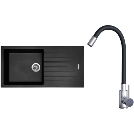 Set Sinks G22326 (dřez Perfecto 1000 Pureblack 26 + baterie Elasta Nerez/Černá) Set Sinks G22326 (dřez Perfecto 1000 Pureblack 26 + baterie Elasta Nerez/Černá)