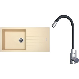 Set Sinks G22350 (dřez Perfecto 1000 Sahara 50 + baterie Elasta Nerez/Černá)