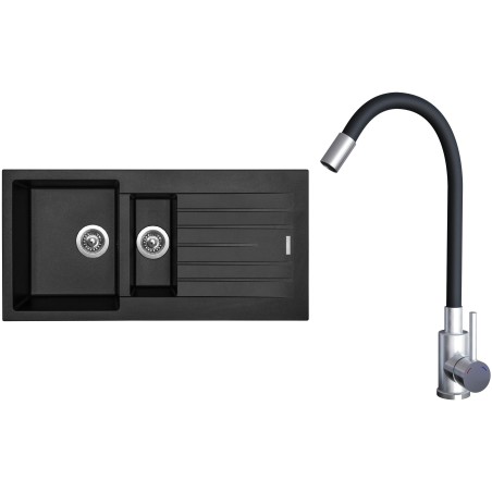 Set Sinks G22426 (dřez Perfecto 1000.1 Pureblack 26 + baterie Elasta Nerez/Černá) Set Sinks G22426 (dřez Perfecto 1000.1 Pureblack 26 + baterie Elasta Nerez/Černá)