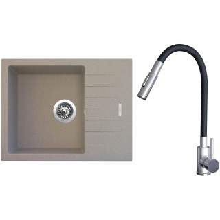 Set Sinks G24729 (dřez Perfecto 650 Avena 29 + baterie Elasta S Nerez/Černá)