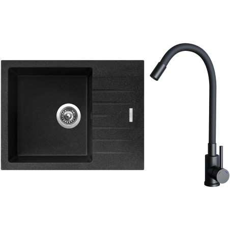 Set Sinks G24530 (dřez Perfecto 650 Granblack 30 + baterie Elasta Černá matná) Set Sinks G24530 (dřez Perfecto 650 Granblack 30 + baterie Elasta Černá matná)