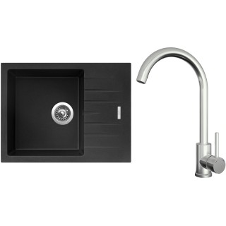 Set Sinks G24674 (dřez Perfecto 650 Metalblack 74 + baterie Arco Celonerezová)