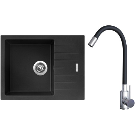 Set Sinks G21874 (dřez Perfecto 650 Metalblack 74 + baterie Elasta Nerez/Černá) Set Sinks G21874 (dřez Perfecto 650 Metalblack 74 + baterie Elasta Nerez/Černá)
