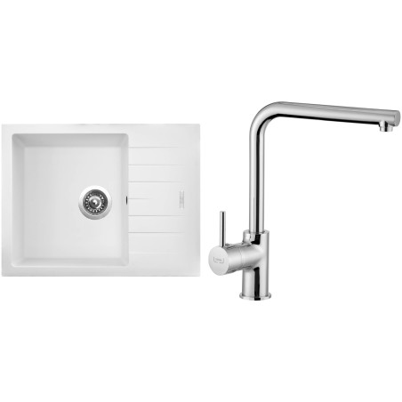Set Sinks G11028 (dřez Perfecto 650 Milk 28 + baterie Elka Chrom - lesklý) Set Sinks G11028 (dřez Perfecto 650 Milk 28 + baterie Elka Chrom - lesklý)