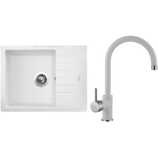 Set Sinks G10828 (dřez Perfecto 650 Milk 28 + baterie Vitalia Milk 28)
