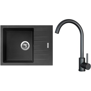 Set Sinks G24426 (dřez Perfecto 650 Pureblack 26 + baterie Arco Černá matná)