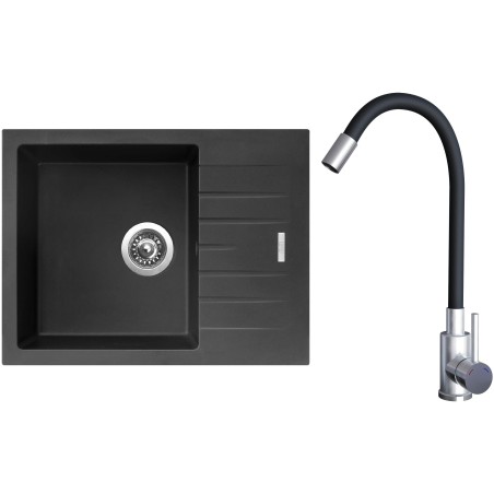 Set Sinks G21826 (dřez Perfecto 650 Pureblack 26 + baterie Elasta Nerez/Černá) Set Sinks G21826 (dřez Perfecto 650 Pureblack 26 + baterie Elasta Nerez/Černá)