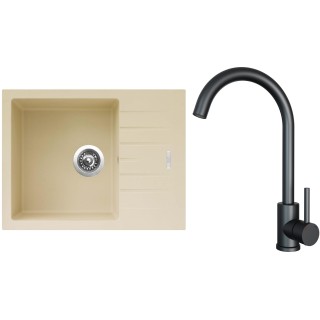 Set Sinks G24450 (dřez Perfecto 650 Sahara 50 + baterie Arco Černá matná)