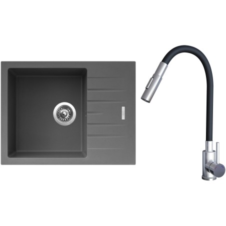 Set Sinks G24772 (dřez Perfecto 650 Titanium 72 + baterie Elasta S Nerez/Černá)