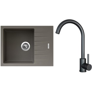 Set Sinks G24454 (dřez Perfecto 650 Truffle 54 + baterie Arco Černá matná)