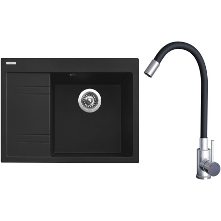 Set Sinks G20574 (dřez Rim 650 P Metalblack 74 pravý + baterie Elasta Nerez/Černá) Set Sinks G20574 (dřez Rim 650 P Metalblack 74 pravý + baterie Elasta Nerez/Černá)