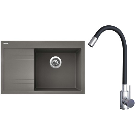 Set Sinks G20954 (dřez Rim 780 P Truffle 54 pravý + baterie Elasta Nerez/Černá) Set Sinks G20954 (dřez Rim 780 P Truffle 54 pravý + baterie Elasta Nerez/Černá)