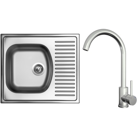 Set Sinks N122 (dřez Short 580 V 0,5 mm, matný + baterie Arco Celonerezová)