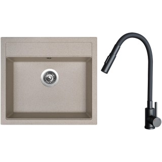 Set Sinks G24229 (dřez Solo 560 Avena 29 + baterie Elasta S Černá matná)